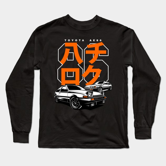 HACHIROKU - Toyota AE86 Long Sleeve T-Shirt by rizadeli